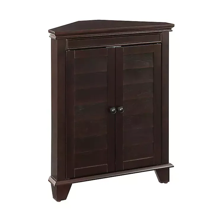 Kirklands Home Nikki Dark Wooden Corner Cabinet Brown Outlet