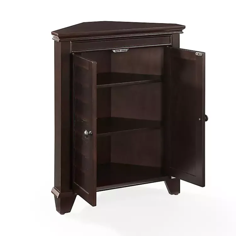 Kirklands Home Nikki Dark Wooden Corner Cabinet Brown Outlet