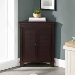 Kirklands Home Nikki Dark Wooden Corner Cabinet Brown Outlet