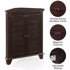 Kirklands Home Nikki Dark Wooden Corner Cabinet Brown Outlet