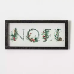 Christmas Decorations>Kirklands Home Noel with Holly Framed Wall Plaque