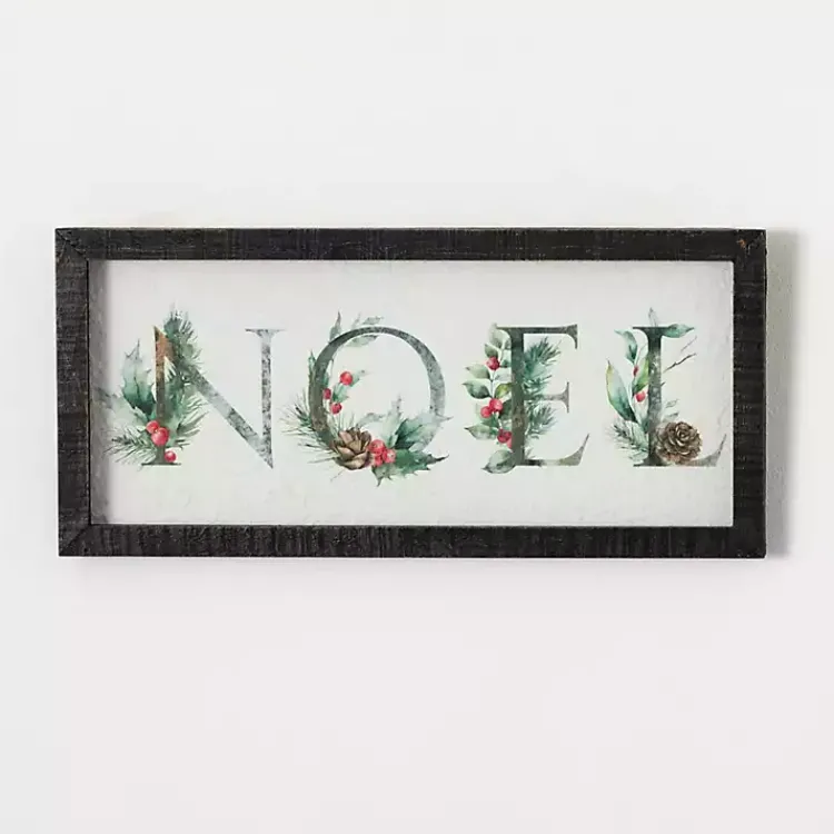 Christmas Decorations>Kirklands Home Noel with Holly Framed Wall Plaque