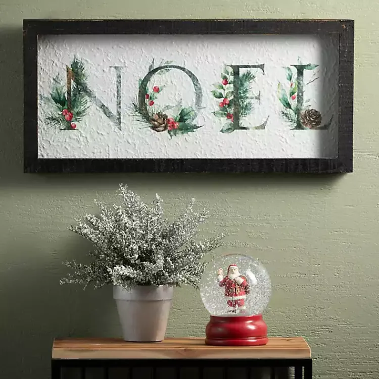 Christmas Decorations>Kirklands Home Noel with Holly Framed Wall Plaque
