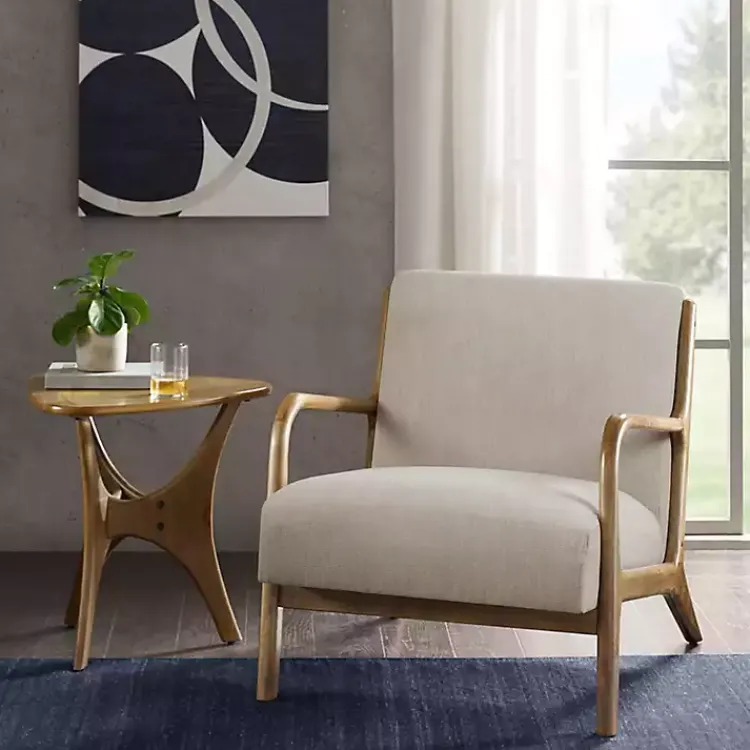 Kirklands Home Nolan Cream Lounge Accent Chair White New