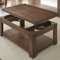 Kirklands Home Nolan Lift Top Wood and Metal Accents Coffee Table Outlet