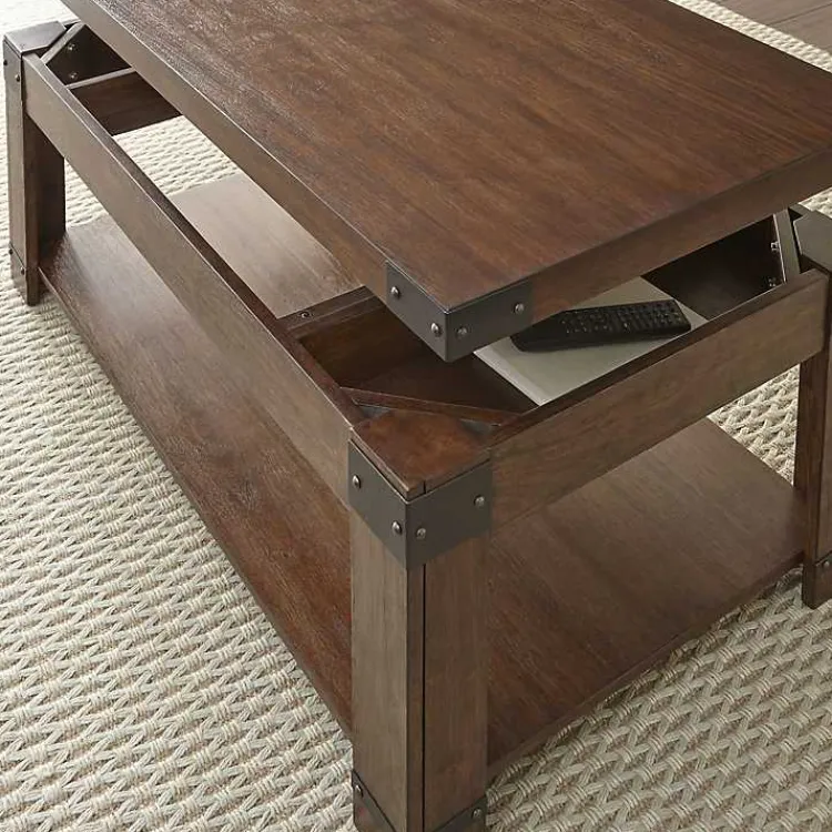 Kirklands Home Nolan Lift Top Wood and Metal Accents Coffee Table Outlet