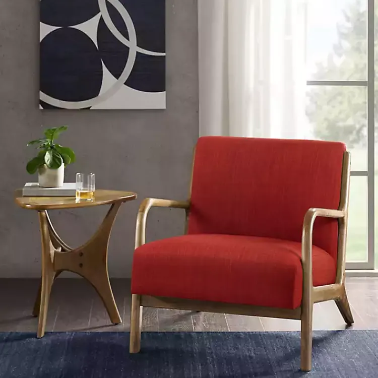 Kirklands Home Nolan Mid-Century Modern Accent Chair Red Best