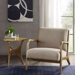 Kirklands Home Nolan Sand Mid-Century Accent Chair Tan Outlet