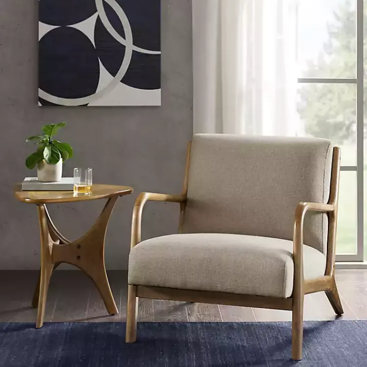 Kirklands Home Nolan Sand Mid-Century Accent Chair Tan Outlet