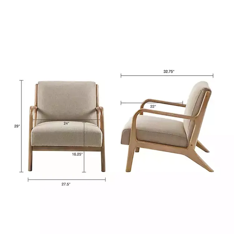 Kirklands Home Nolan Sand Mid-Century Accent Chair Tan Outlet