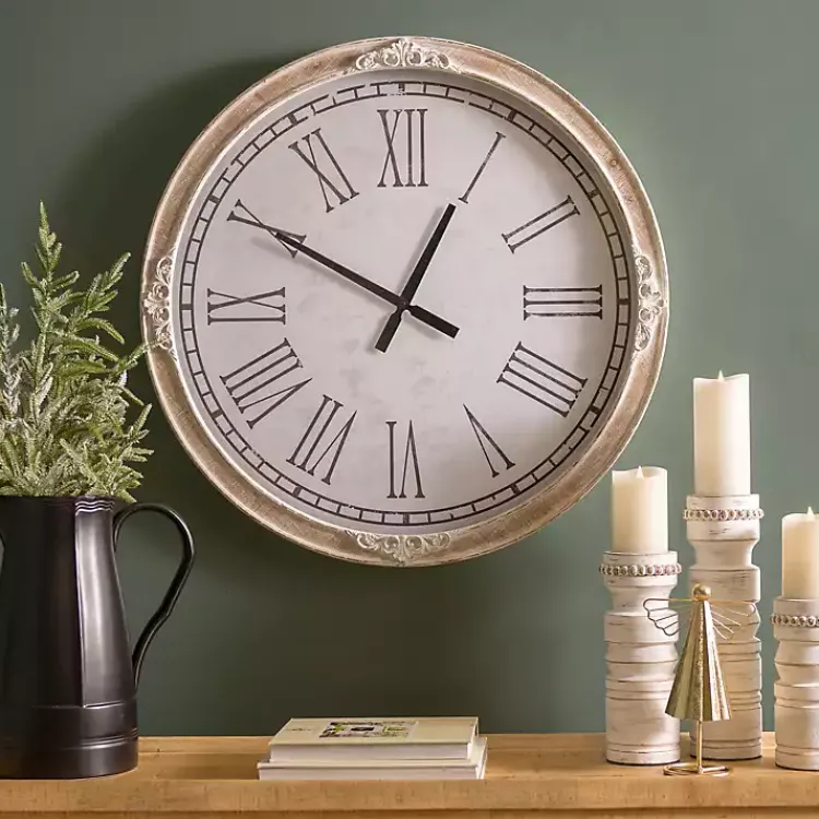 Kirklands Home Norah Distressed Wood Wall Clock Best