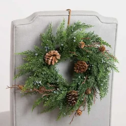 Wreaths>Kirklands Home Norfolk Pine and Blue Berry Mini Wreath