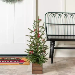 Christmas Arrangements & Garland>Kirklands Home Norfolk Pine and Red Berry Tree Arrangement