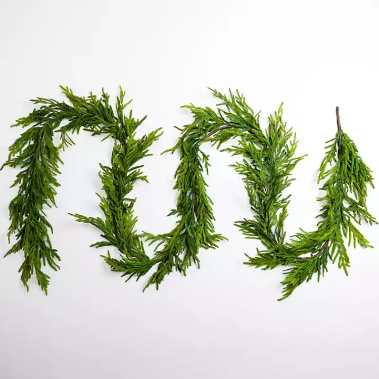 Christmas Arrangements & Garland>Kirklands Home Norfolk Pine Natural Touch Garland, 15 ft. Green
