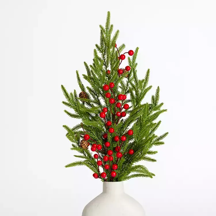 Christmas Arrangements & Garland>Kirklands Home Norfolk Red Berry Sprays, Set of 2