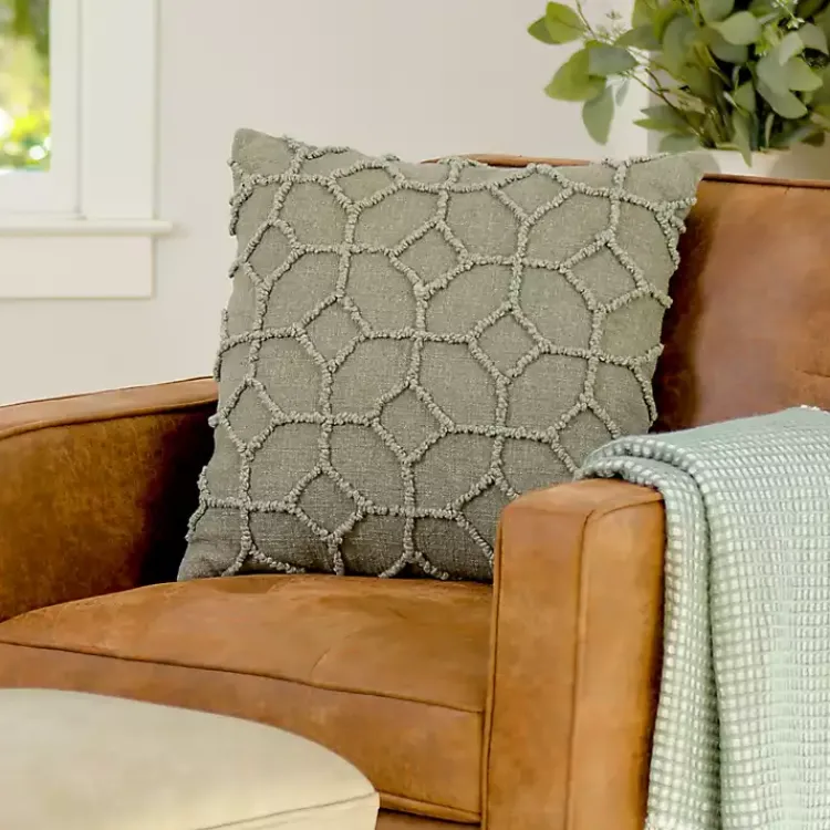 Pillows>Kirklands Home Norman Sage Pillow Green