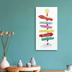 Christmas Art & Wall Decor>Kirklands Home North Pole Directions Canvas Art Print