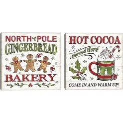 Christmas Art & Wall Decor>Kirklands Home North Pole Gingerbread Cocoa 2-pc. Art Set