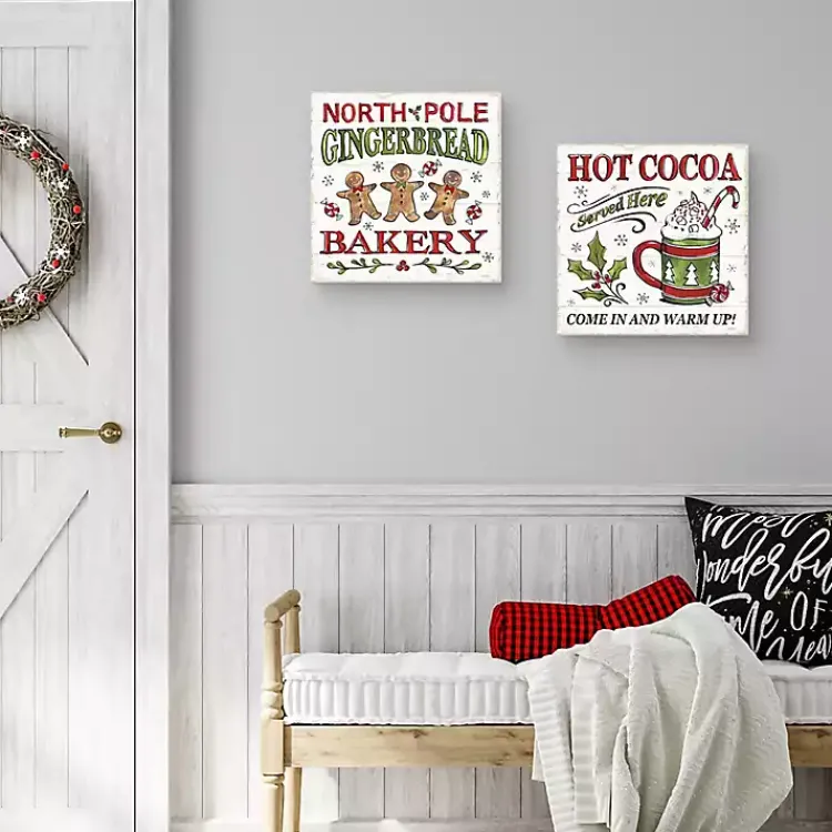 Christmas Art & Wall Decor>Kirklands Home North Pole Gingerbread Cocoa 2-pc. Art Set