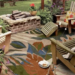 Kirklands Home North Shore Botanical Outdoor Area Rug, 6x9 Multi Clearance