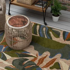 Kirklands Home North Shore Botanical Outdoor Area Rug, 7x10 Multi Outlet