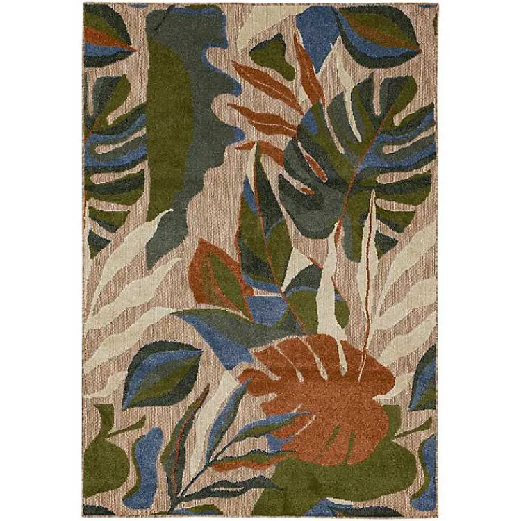 Kirklands Home North Shore Botanical Outdoor Area Rug, 9x12 Multi Clearance