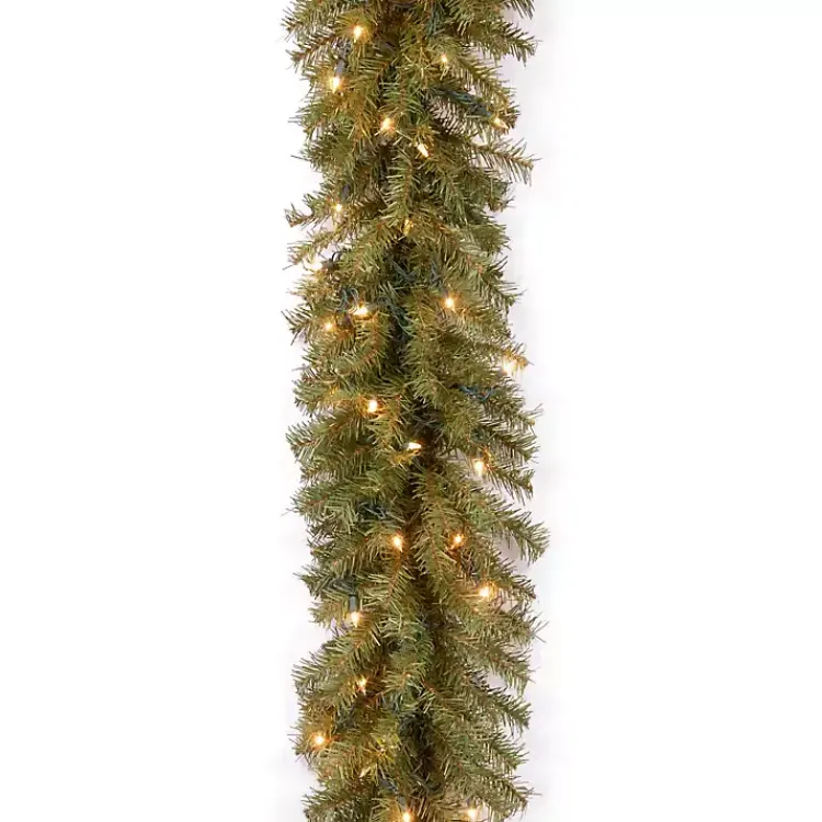Christmas Arrangements & Garland>Kirklands Home Norwood Fir Garland with Clear Lights Green