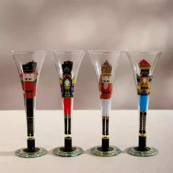 Kirklands Home Nutcracker Flute Glasses, Set of 4