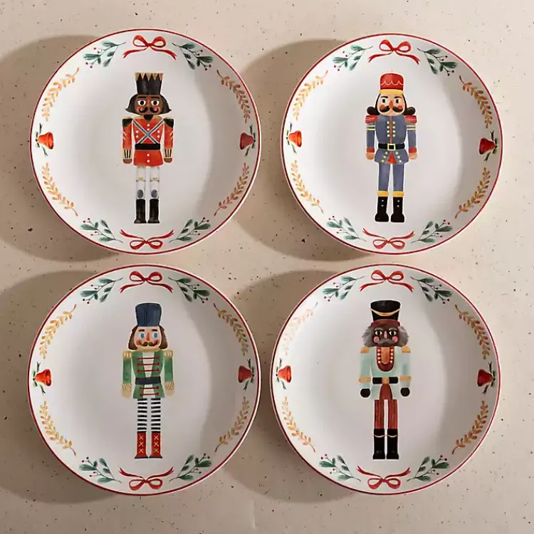 Kirklands Home Nutcracker Salad Plates, Set of 4 New