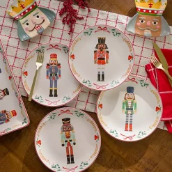 Kirklands Home Nutcracker Salad Plates, Set of 4 New