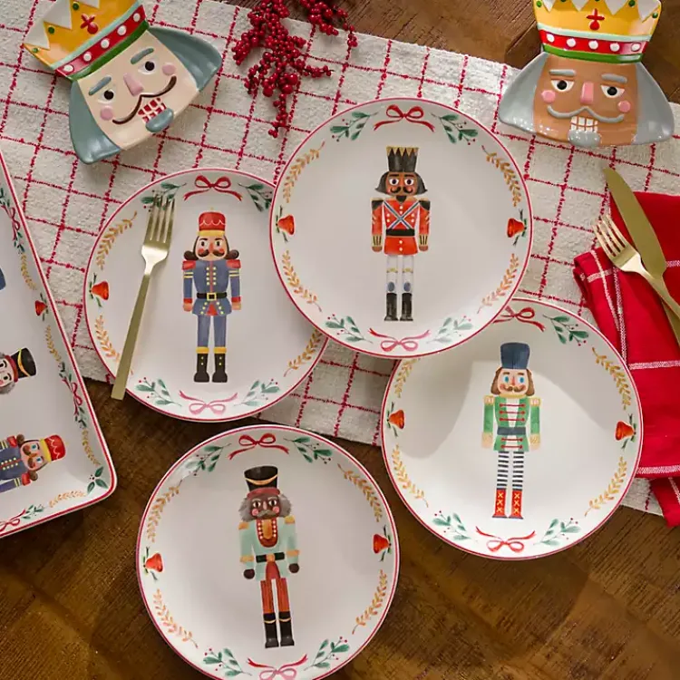 Kirklands Home Nutcracker Salad Plates, Set of 4 New