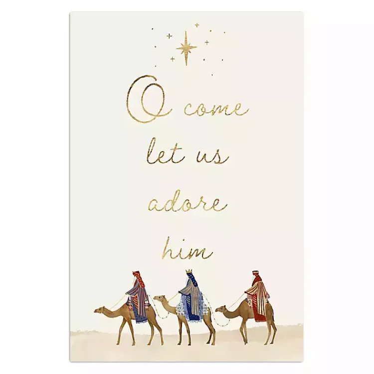 Christmas Art & Wall Decor>Kirklands Home O' Come Let Us Adore Christmas Wall Plaque