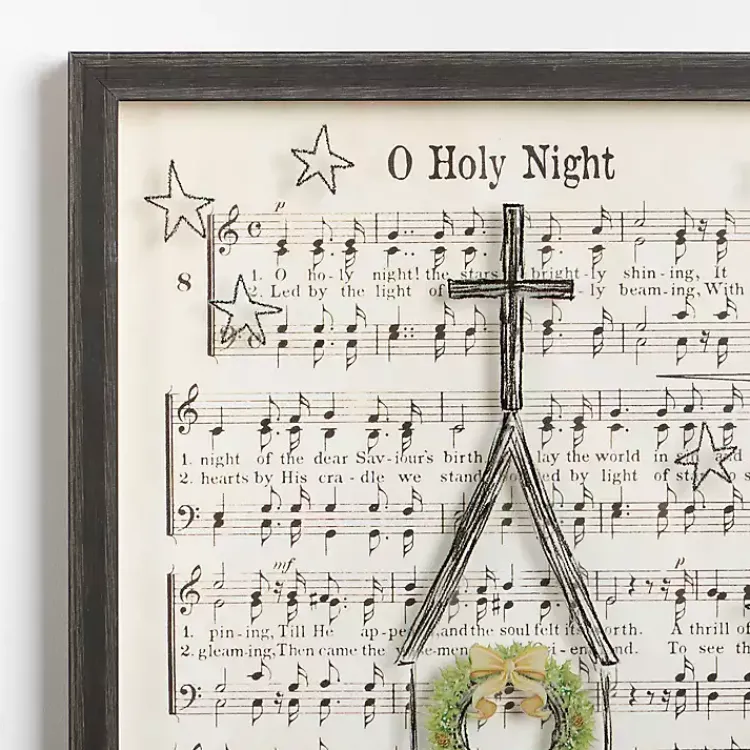 Christmas Art & Wall Decor>Kirklands Home O Holy Night Hymnal Framed Wall Plaque