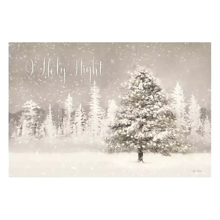 Christmas Art & Wall Decor>Kirklands Home O Holy Night Snowy Tree Canvas Art Print