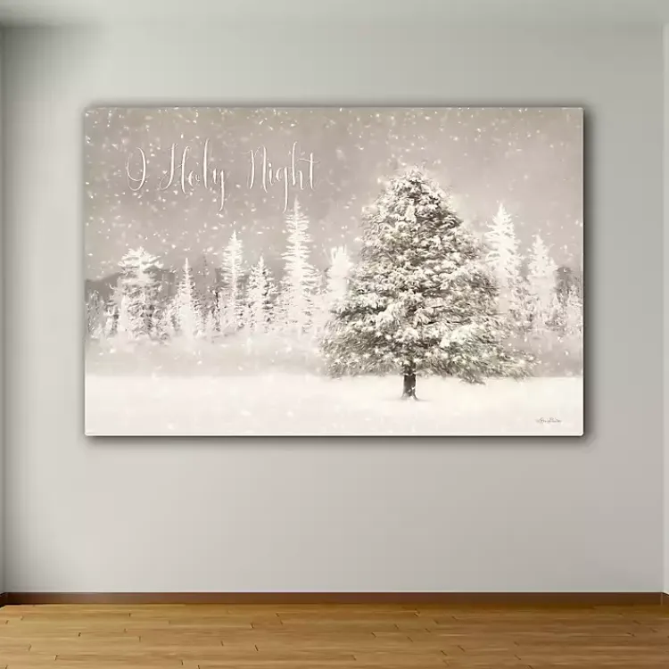 Christmas Art & Wall Decor>Kirklands Home O Holy Night Snowy Tree Canvas Art Print