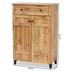 Kirklands Home Oak 2-Door Grid Shoe Storage Cabinet Tan Best