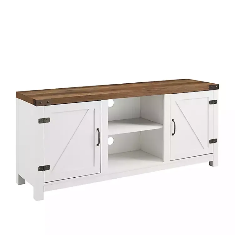 Kirklands Home Oak Farmhouse Double Door TV Stand Online