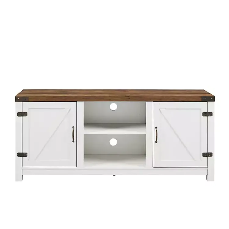 Kirklands Home Oak Farmhouse Double Door TV Stand Online
