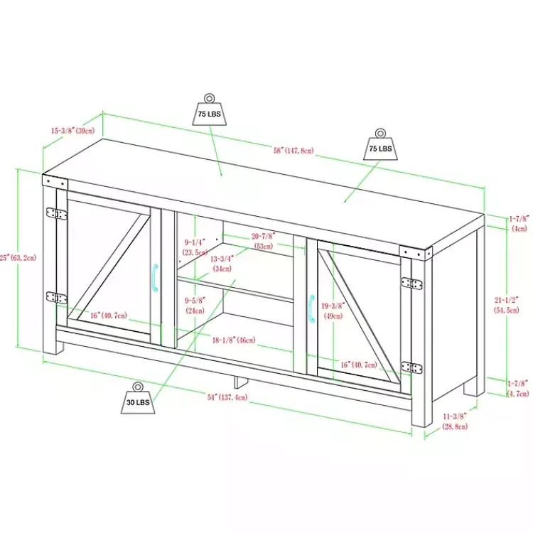 Kirklands Home Oak Farmhouse Double Door TV Stand Online