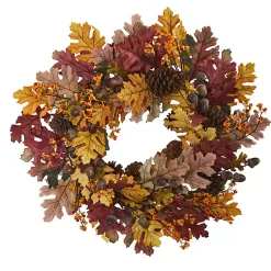 Fall>Kirklands Home Oak Leaves and Acorns Wreath