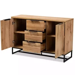 Kirklands Home Oak Wood and Metal Sideboard Buffet Best
