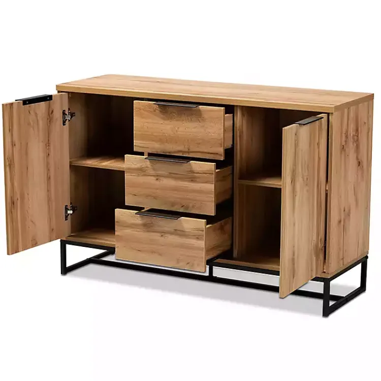 Kirklands Home Oak Wood and Metal Sideboard Buffet Best