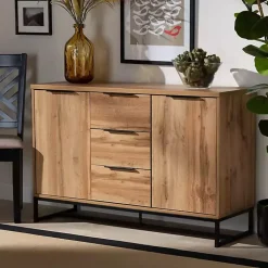 Kirklands Home Oak Wood and Metal Sideboard Buffet Best