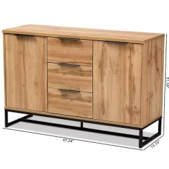 Kirklands Home Oak Wood and Metal Sideboard Buffet Best