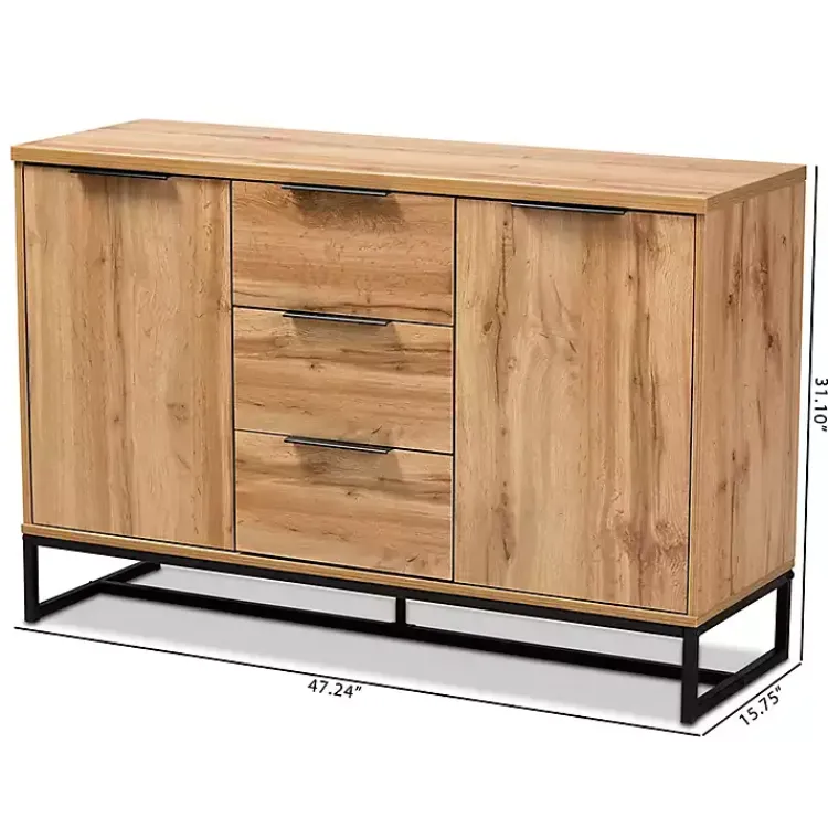 Kirklands Home Oak Wood and Metal Sideboard Buffet Best