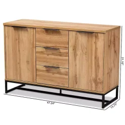 Kirklands Home Oak Wood and Metal Sideboard Buffet Best