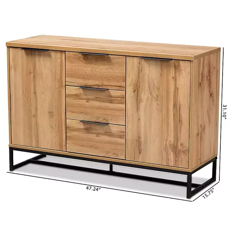 Kirklands Home Oak Wood and Metal Sideboard Buffet Best