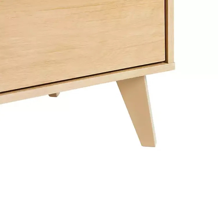 Kirklands Home Oak Wood Simple Grooved Handle 6-Drawer Dresser Tan New