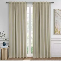 Kirklands Home Oatmeal Baxter Blackout Curtain Panel, 95 in. Tan Online