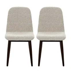 Kirklands Home Oatmeal Linen Dining Chairs, Set of 2 Tan New